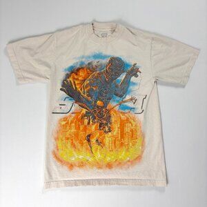 Sana Mens Puppet Tee Shirt Cream Sz S Spirit Of Detroit Skeleton